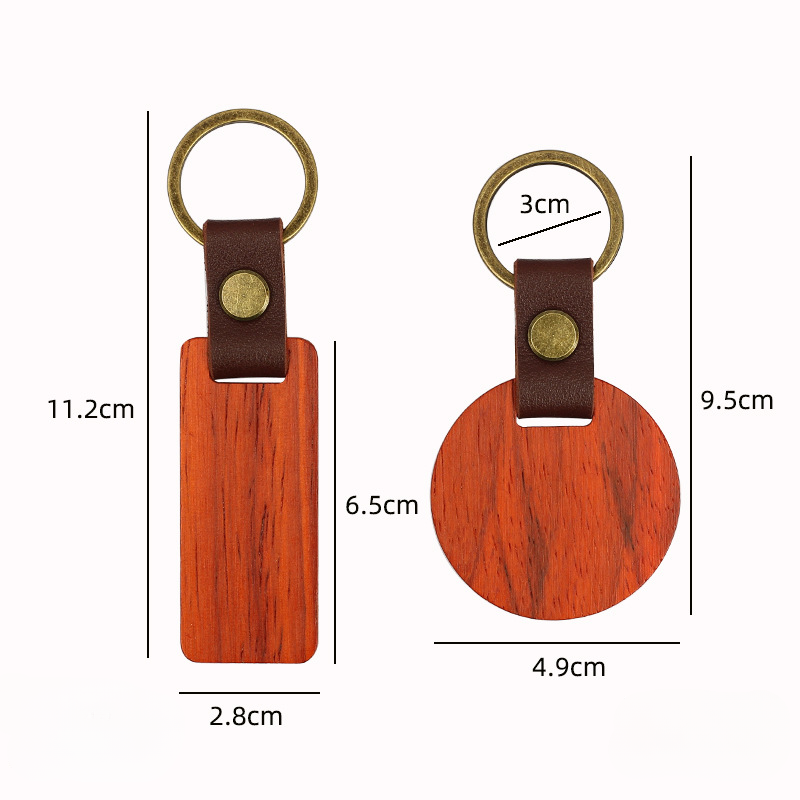 Wholesale Black Walnut Beech DIY Wooden Keychain